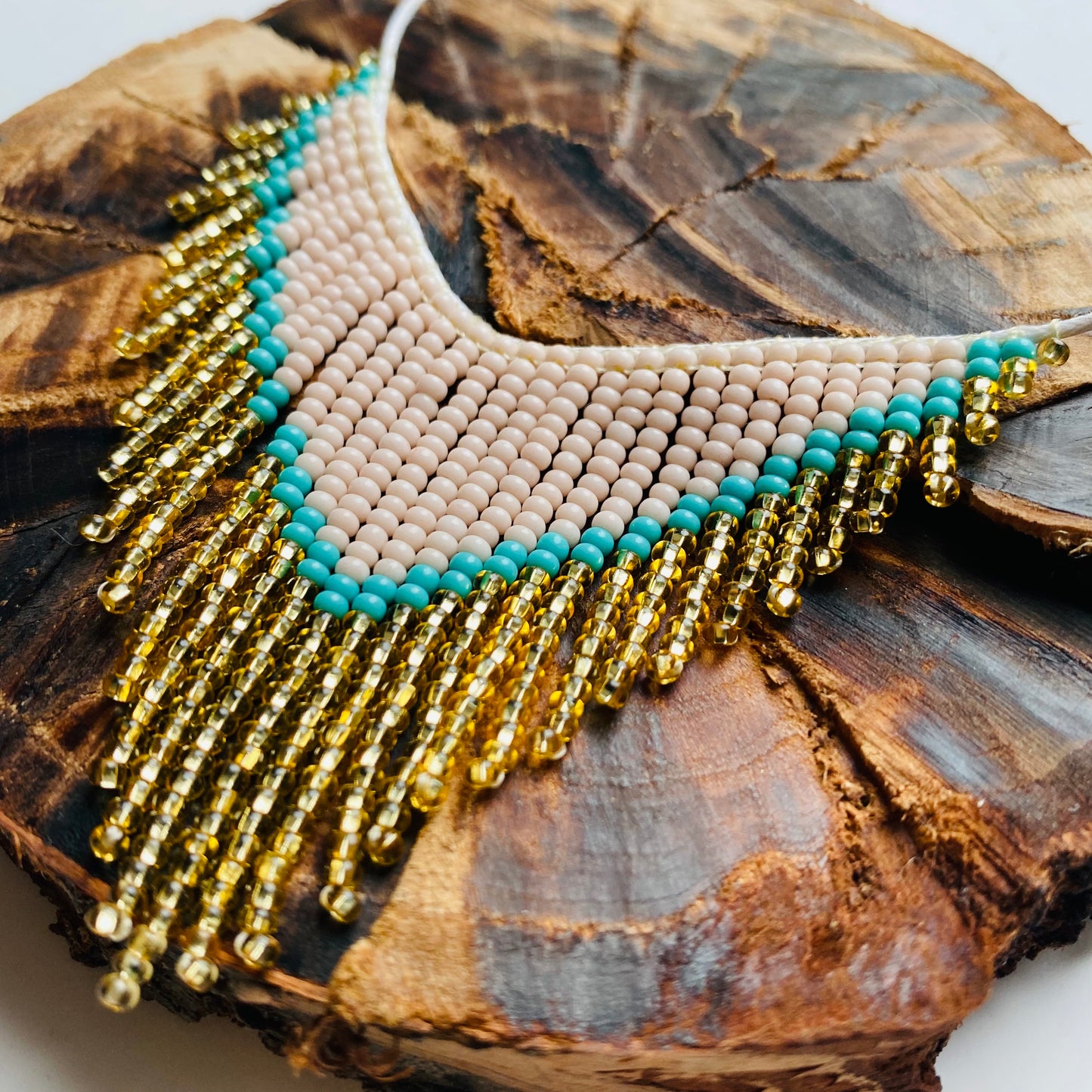 Glass Czech seed beaded fringe