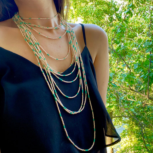 Handmade Long Wrap Layered Necklace for Women